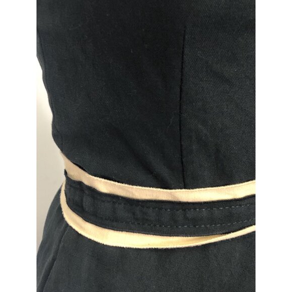 Y2K MOSCHINO CHEAP and CHIC. Sleeveless Halter Top Cotton Linen Blend Black & Be - Picture 6 of 10